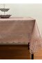 Tile Patterned Carefree Stain Resistant Lace Tablecloth Powder 160x220 Cm