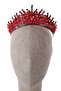 Crystal Stone Bridal Henna Wedding Crown with Stone Bead Decoration Red - 7