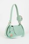 Women's Lotus Mint Baguette Wallet Design Faux Leather Snap Closure Hand and Shoulder Bag - 3