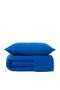 Muslin Cobalt Blue Double Duvet Cover Set |   Duvet Cover, Pillowcase, with Elastic Sheets | - 2