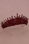 Crystal Stone Bridal Henna Wedding Crown with Stone Bead Decoration in Burgundy - 5