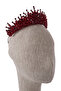 Crystal Stone Bridal Henna Wedding Crown with Stone Bead Decoration in Burgundy - 7