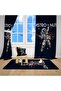 Digital Printing Rock Astronaut Set (fon Curtain - Bedspread and Pillow - Carpet 160x230) - 6
