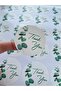 Thank You Eucalyptus Model Sticker - Floral Model Opaque Sticker - Plain Round Cut - 50 Pieces / 5 cm