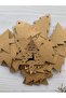 Happy New Year Kraft Label New Year / New Year Label - Special Pine Tree Model Cut-25 Pieces / 7-5 cm. - 3