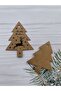 Happy New Year Kraft Label New Year / New Year Label - Special Pine Tree Model Cut-25 Pieces / 7-5 cm. - 2