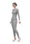 Women's Cotton Lycra Thermal Underwear Suit Gray Melange 8290 - 5