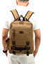 Eba-6235 Canvas (Cotton) Backpack with Laptop Compartment Camping Travel School Bag Beige - 2