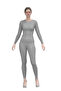 Women's Cotton Lycra Thermal Underwear Suit Gray Melange 8290 - 3