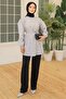 Gray Crispy Floral Patterned Tunic - 827 - 4