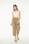 High Waist Linen Ankle Length Pants