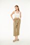 High Waist Linen Ankle Length Pants - 4