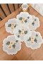 Daffodil Flower Embroidered Cocktail Napkin Set of 6 - 2