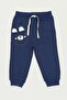 Teddy Bear Embroidered Girls' Sweatpants with Elastic Legs