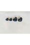 EARRINGS - BLACK, DOMED HEART-SHAPED EARRINGS, SET OF 2 PAIRS.