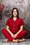 Women's Buttoned Front Luxury Milan Fabric Short Sleeve Pajamas Set NEW SEASON - 4