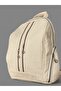 Women's Cream Soft Leather Multi-Compartment Large Size Backpack - 2