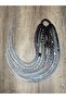 Rasta Mix African Knitted Buckle 15 Pack - Black & Gray Ombreli