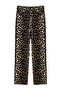 Kahverengi Leopar Desenli Straight/Düz Kesim Dokuma Pantolon TWOSS24PL00170 - 5