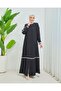 Sports Piping Model Medina Silk Fabric Black Ferace