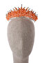 Crystal Stone Bridal Henna Wedding Crown with Stone Bead Decoration Orange
