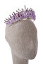 Crystal stone bridal henna wedding crown lilac with stone bead decoration - 7