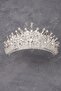Crystal Stone Bridal Henna Wedding Crown Silver with Stone Bead Decoration - 4