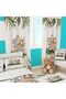 SAFARI CAR ANIMALS CHILDREN'S ROOM SET (PHONE CURTAIN - BED COVER AND PILLOW - RUG) - 4