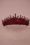 Crystal Stone Bridal Henna Wedding Crown with Stone Bead Decoration in Burgundy - 2
