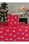 Gift Wrapping Paper - 5 M. New Year's Pattern with Red Background - New Year's Eve Christmas New Year Wrapping Paper - 6