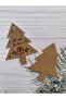 Happy New Year Kraft Label New Year / New Year Label - Special Pine Tree Model Cut-25 Pieces / 7-5 cm. - 2