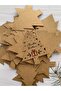 Happy New Year Kraft Label New Year / New Year Label - Special Pine Tree Model Cut-25 Pieces / 7-5 cm. - 3