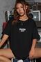Freedom Wing Printed - Black Oversize Casual Women's T-Shirt - 2