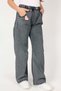 Girl's Anthracite Waist Elastic Wide Leg Jeans