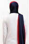 Karaca Three-Color Shawl 81049-22 Navy Blue Red - 3