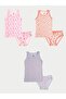 Girl's Cotton 3-Piece Undershirt 3-Piece Slip Mixed Color Cherry 6-Piece Set
