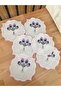 Lavender Flower Embroidered Cocktail Napkin Set of 6 - 2