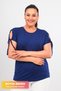 Plus Size New Season Comfort Model Sleeve Tied Pearl Detailed Short Sleeve Combed Cotton Tunic T-Shirt