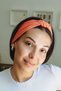 Yavruağzı Knot Tie Stylish Crown Bandana, Hair Bandana, Hair Band Crown Women's Chic Buff, Orange