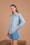 Muslin Fabric Summer Fabric Women's Shorts Blue New Season