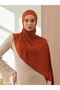 Small Practical Premium Jersey Shawl |   Color: Burnt Orange |   Chin Stitched |   Size: Young Child |   Hijab - 3