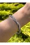 Bym556 Women's Steel Silver Waterway Twisted Pattern Karamaz Formal Everyday Bracelet - 2