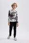 Boy's Print Long Sleeve Combed Cotton Pajamas Set B2377A823Wn