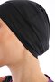 Semi-Closed Purple Hijab Swimsuit - Ribbed and Lycra, Black - 3