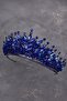 Crystal Stone Bridal Henna Wedding Crown with Stone Bead Decoration in Navy Blue - 5