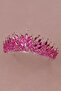 Crystal Stone Bridal Henna Wedding Crown with Stone Bead Decoration Pink - 5