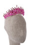 Crystal Stone Bridal Henna Wedding Crown with Stone Bead Decoration Pink - 6