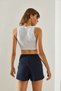 Women's Navy Blue Pleated Skirt with Shorts 7149 60251415 - 2