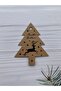 Happy New Year Kraft Label New Year / New Year Label - Special Pine Tree Model Cut-25 Pieces / 7-5 cm.
