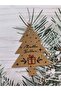 Happy New Year Kraft Label New Year / New Year Label - Special Pine Tree Model Cut-25 Pieces / 7-5 cm.